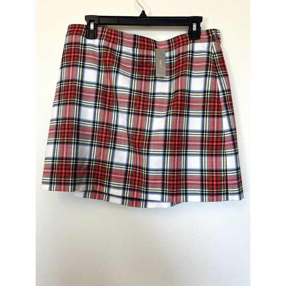 J. Crew Red Plaid A-Line Skirt - Picture 10 of 12